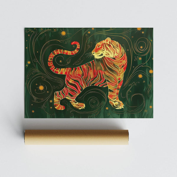 High-quality oriental wall art with deep green background