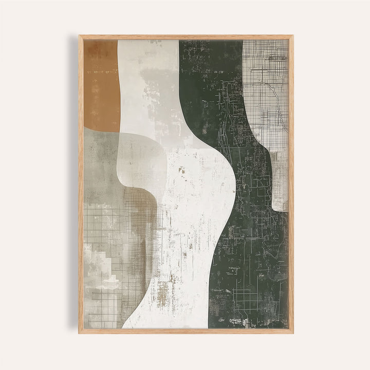 Neutral-toned Wabi Sabi print with organic shapes for bedroom walls

