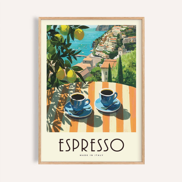Italian Kitchen Painting | Amalfi Coast Espresso Wall Art
