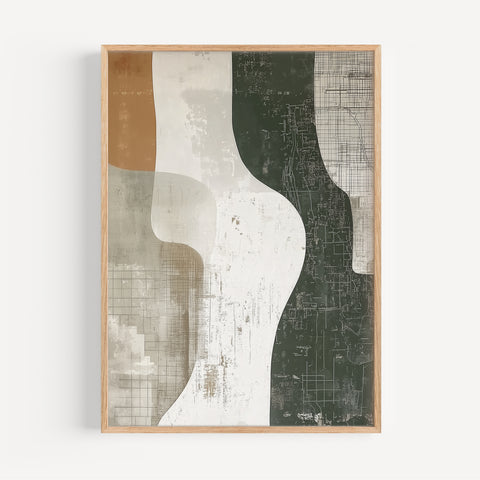 Wabi Sabi Green and Beige Wall Art