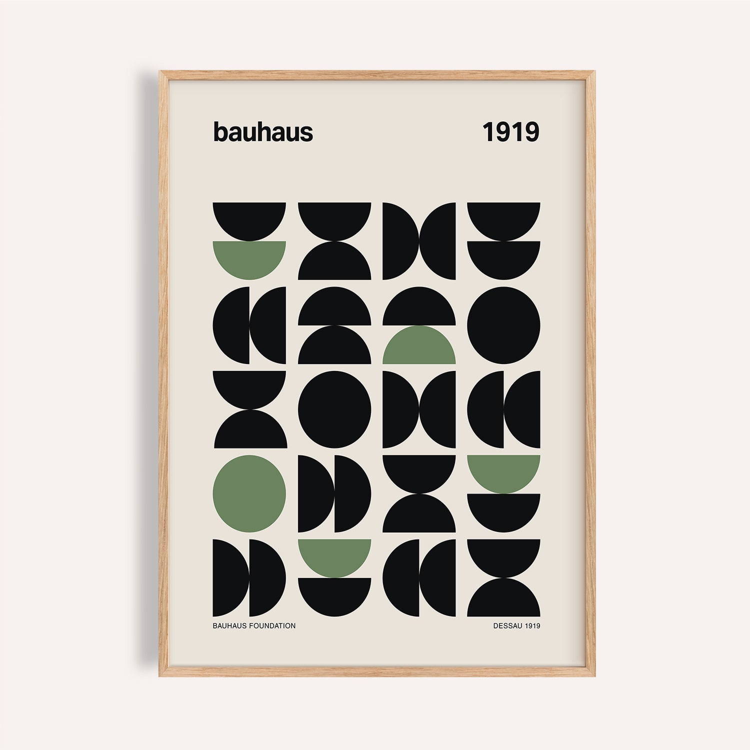 Gallery Print | Black and Green Bauhaus-Inspired Wall Art