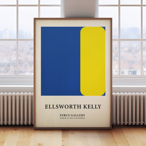 Ellsworth Kelly yellow blue geometric print for modern interiors
