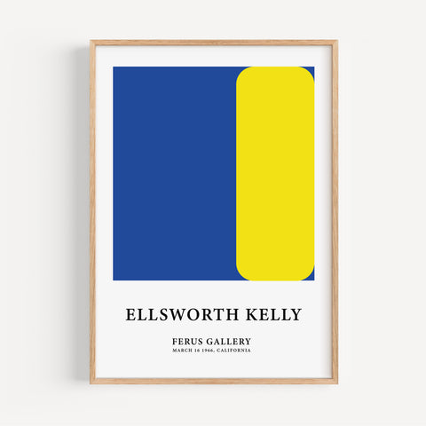 Ellsworth Kelly yellow blue geometric print for modern interiors
