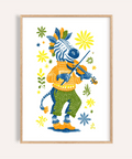 Zebra Playing Violin Poster multicolored kids room art print wall art