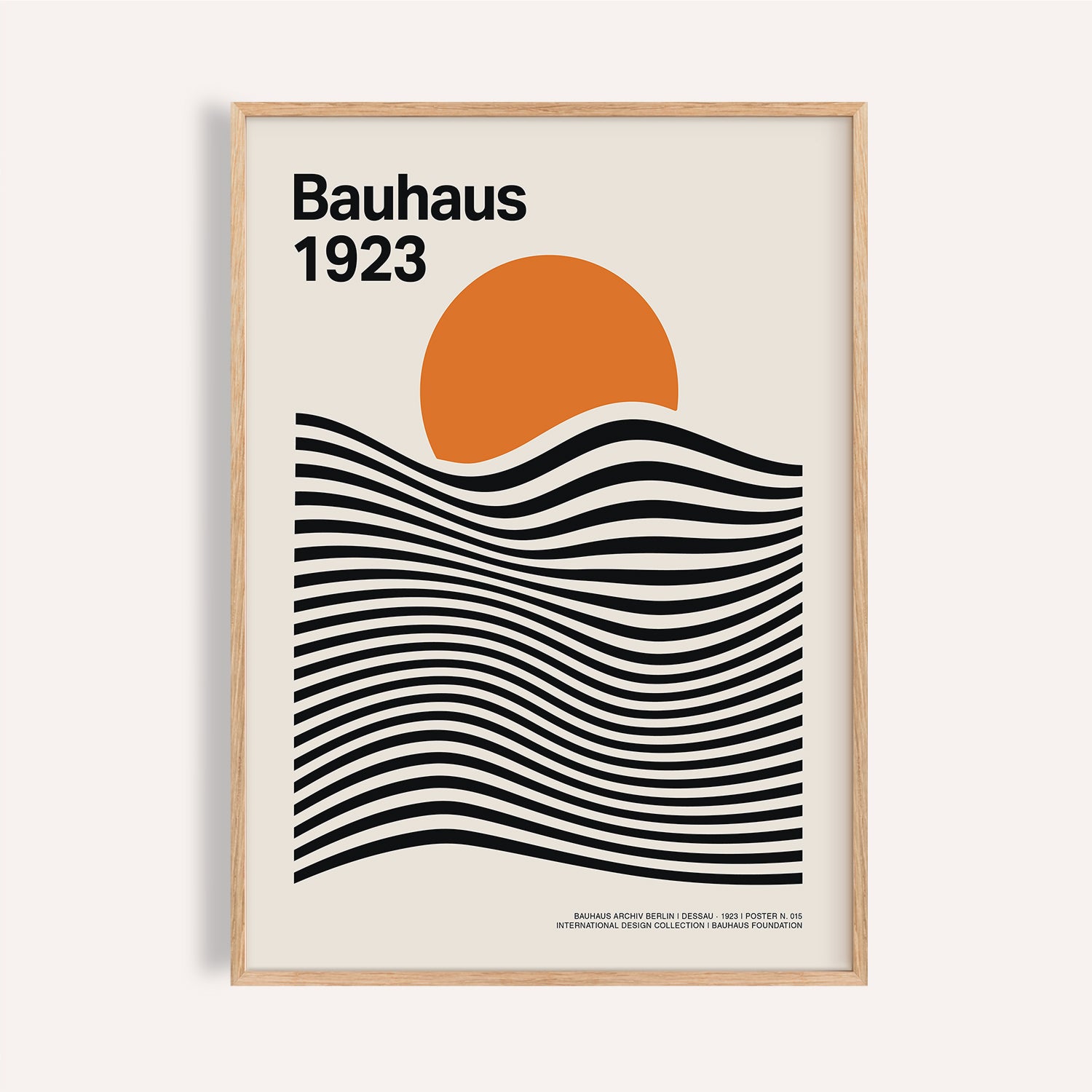 Sun and Mountain Wall Art | Bauhaus Sunset Orange Print