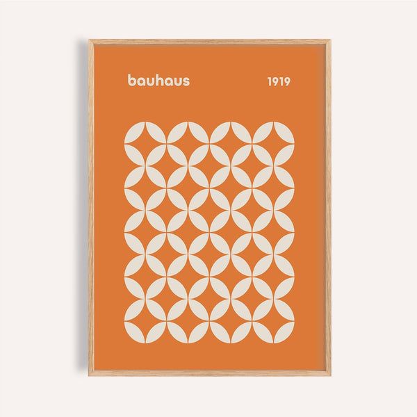 Cream and orange poster with geometric circles for home office