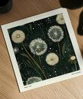 High-quality art print of dandelions, perfect for home decor or as a gift for plant lovers and nature enthusiasts