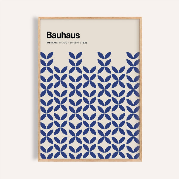 Soft beige and blue simple wall art for a modern bedroom