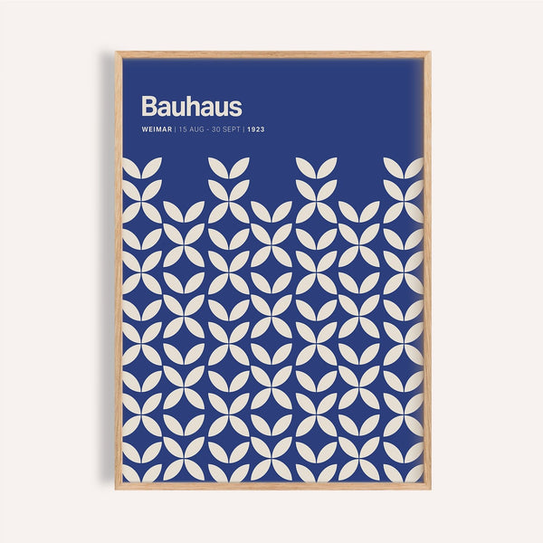 Cream and navy blue modern wall art for living room spaces