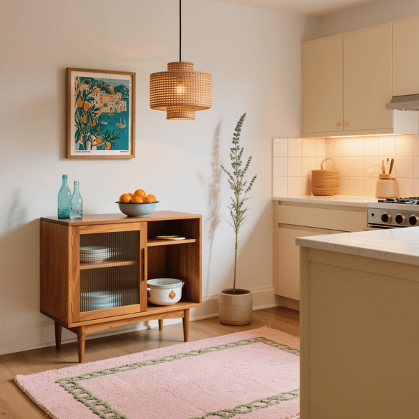 Amalfi Coast Print in traditional Italian kitchen