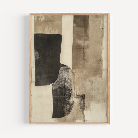 Minimalist Wabi Sabi wall art print with earthy tones, ideal for modern decor