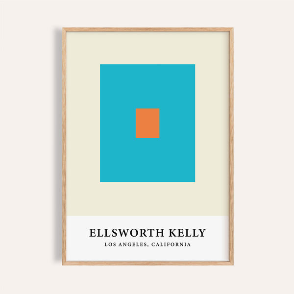 Bold teal and orange wall office art print for modern workspaces