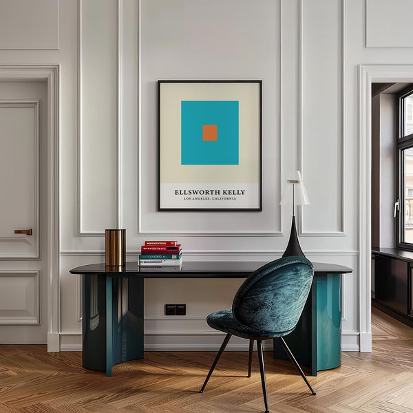 Statement wall office art with geometric precision and strong contrasts