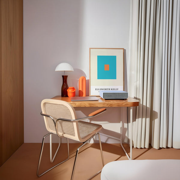 Minimalist geometric wall office art with a striking colour block design