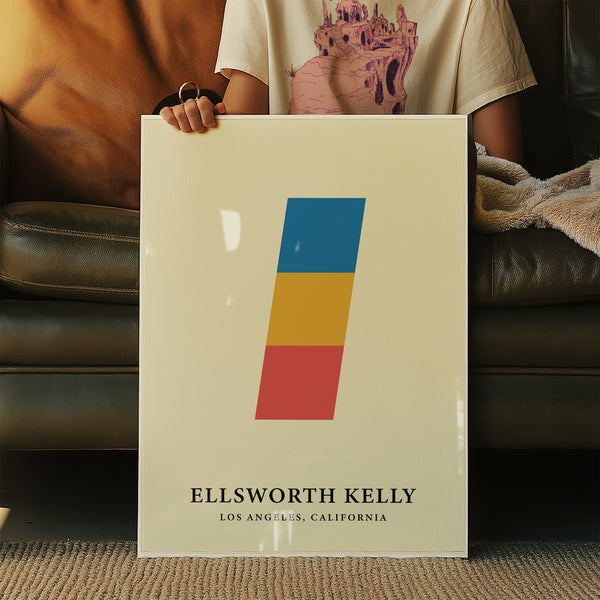 Colorful abstract print used as bold creative wall art