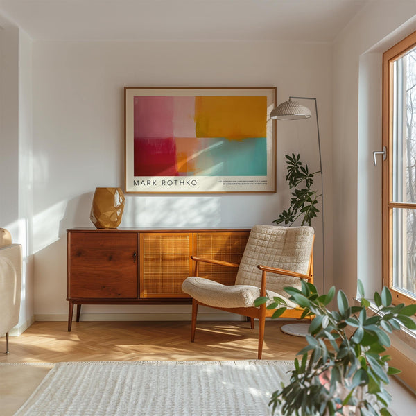 Bright and modern colorful abstract art for eclectic home walls