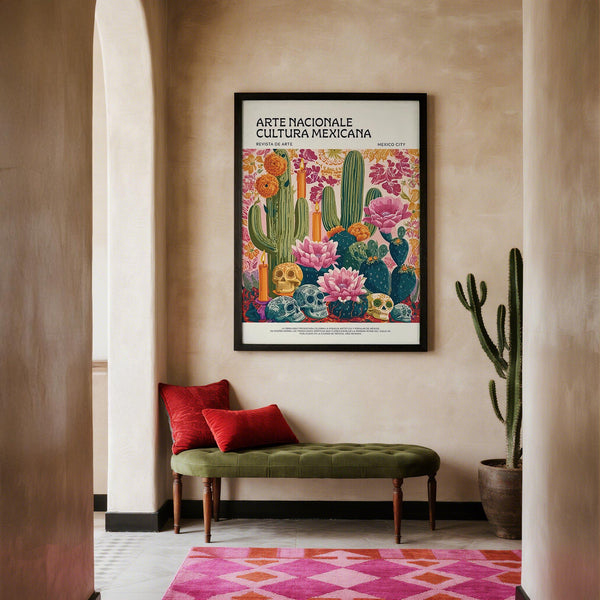 Mexican-inspired Day of the Dead wall art for home or altar display.