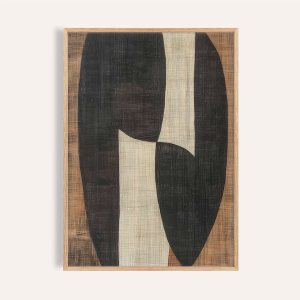 Deep brown and black abstract composition in zen wall art print