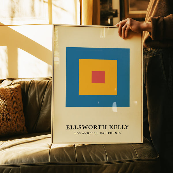 Framed minimalist art with Kelly-style color precision