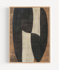 Earth Embrace Wabi Sabi wall art with brown and black geometric shapes