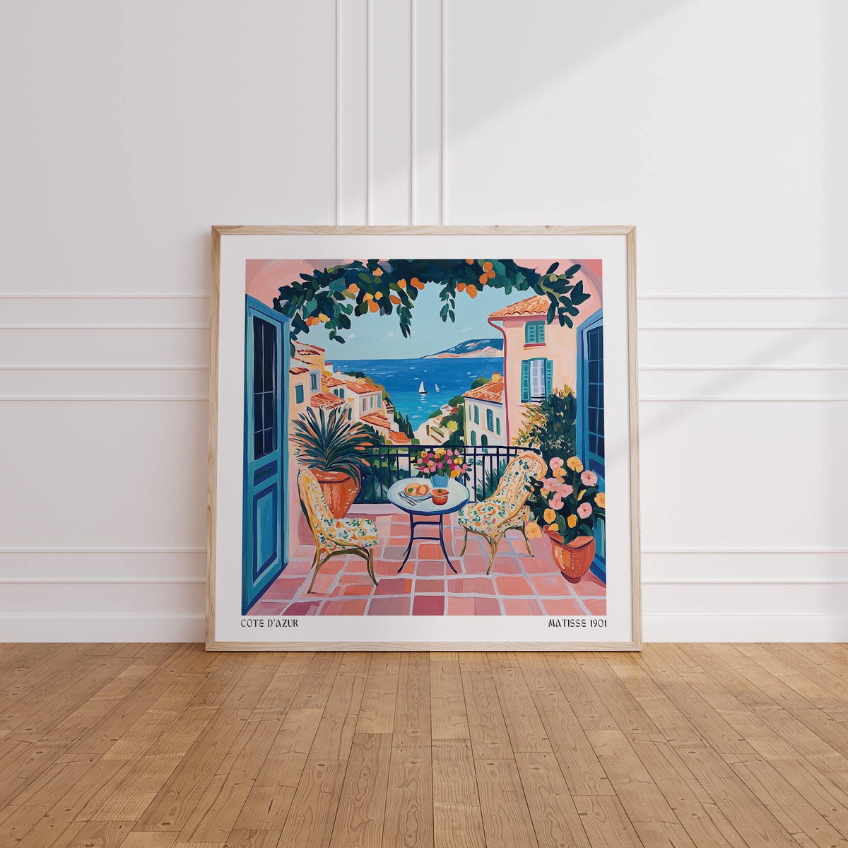 High-quality French coastal wall art print on matte paper