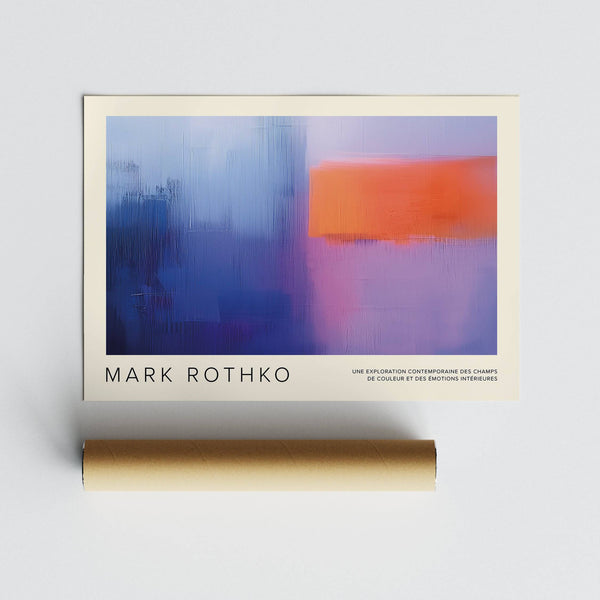 minimalist art by Mark Rothko in deep purple and blue