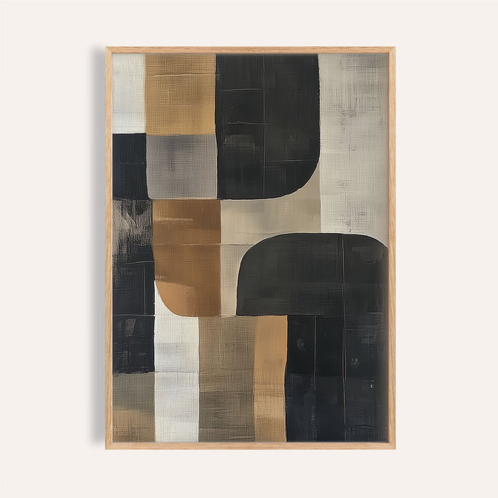Elegant abstract pictures for living room wall featuring black, gold, and grey tones