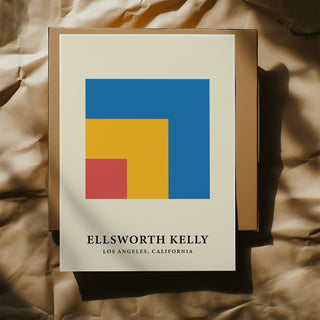 Primary colour block modern minimal wall art for living rooms