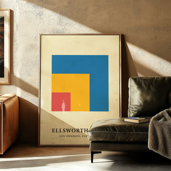 Artistic wall print with balanced shapes in modern minimal wall art