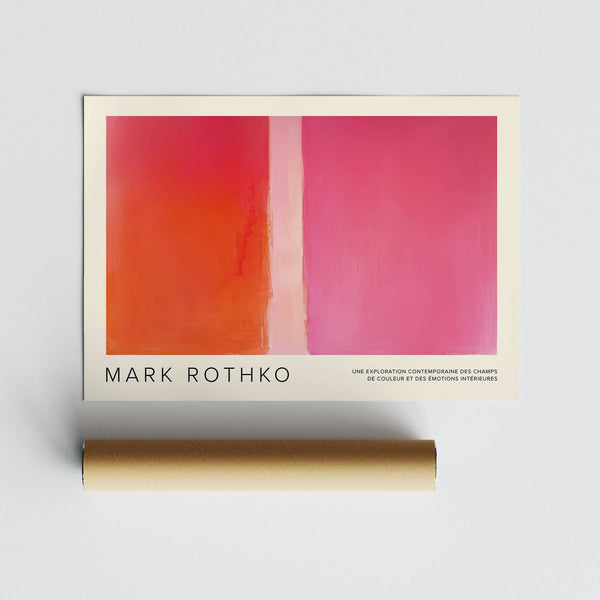 Abstract color block wall decor with warm tones