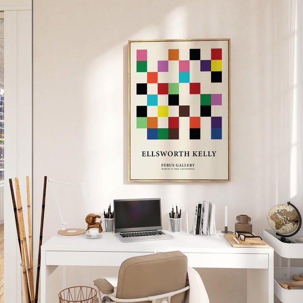 Aesthetic posters for office blending geometric precision and colour