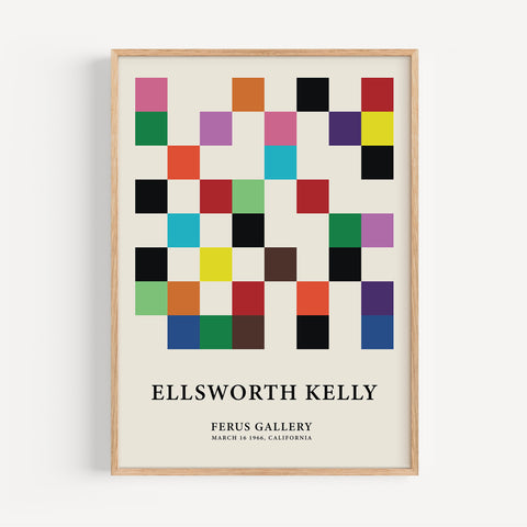 Ellsworth Kelly Geometric Grid Print with vibrant colours
