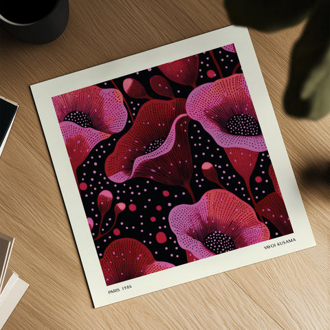 High-quality art print of kusama bloom, ideal for home decor or as a gift for art enthusiasts and fans of unique design