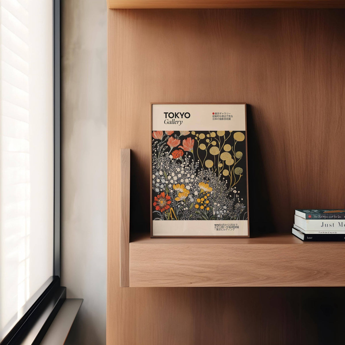 Contemporary vintage Japanese wall art with striking contrasts