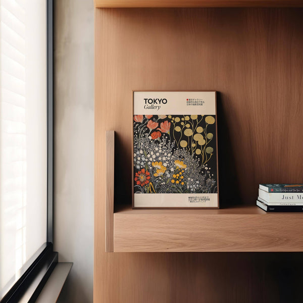 Contemporary vintage Japanese wall art with striking contrasts