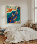 New York Jazz Festival Art Print with Beige background for lounge room art print