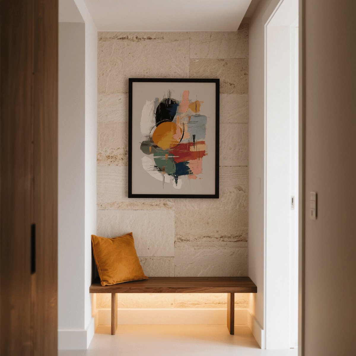 Colorful Art Poster in multicolored scheme for creative workspace art print