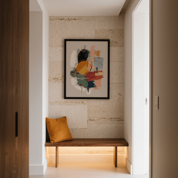 Colorful Art Poster in multicolored scheme for creative workspace art print