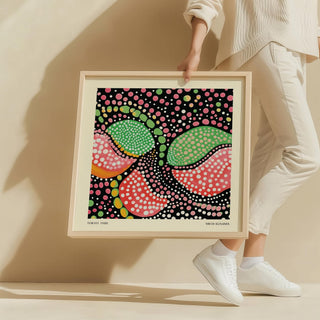 vibrant green pink art with bold contrasts
