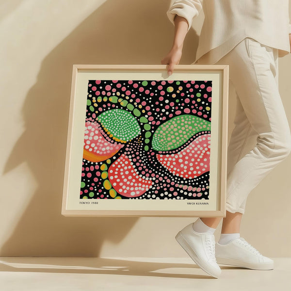 vibrant green pink art with bold contrasts