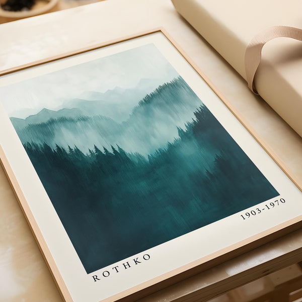 Moody and modern mountain wall art for rustic or minimalist interiors.
