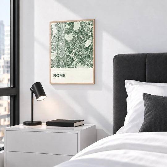 Carte colorée de Rome à imprimer - décoration murale personnalisée