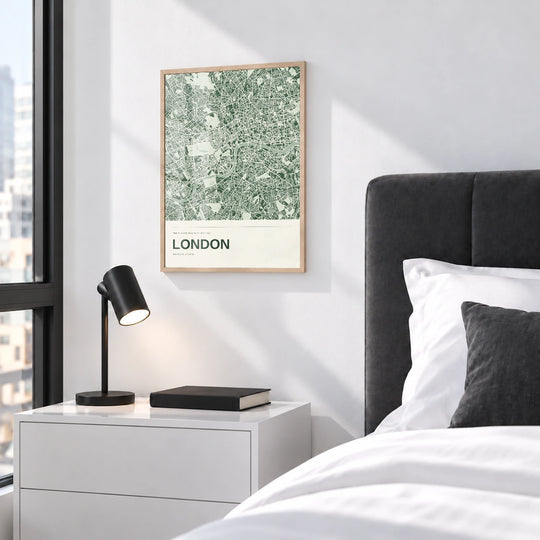 Carte colorée de Londres - affiche murale personnalisée