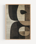 Earth Elements Wabi Sabi-inspired wall art in brown and black geometric shapes