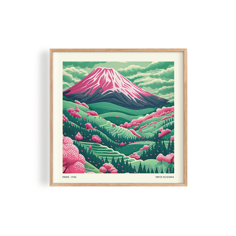 High-quality art print of Fuji blossoms, perfect for home decor or as a gift for lovers of Japanese landscapes