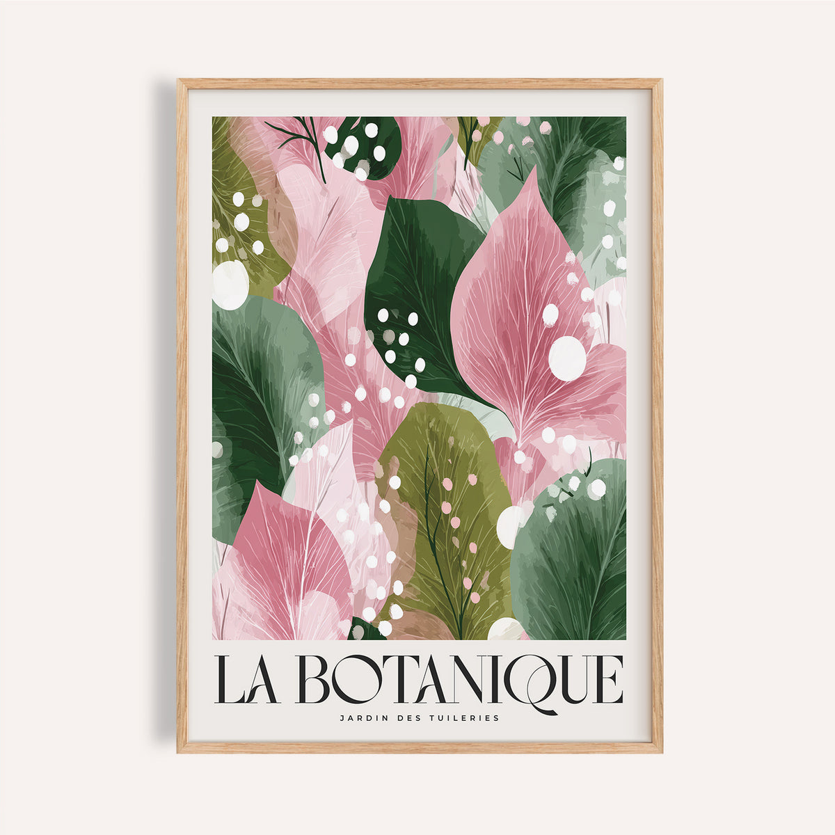 Soft green and pink floral abstract print for bedroom decor