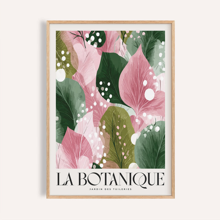 Soft green and pink floral abstract print for bedroom decor