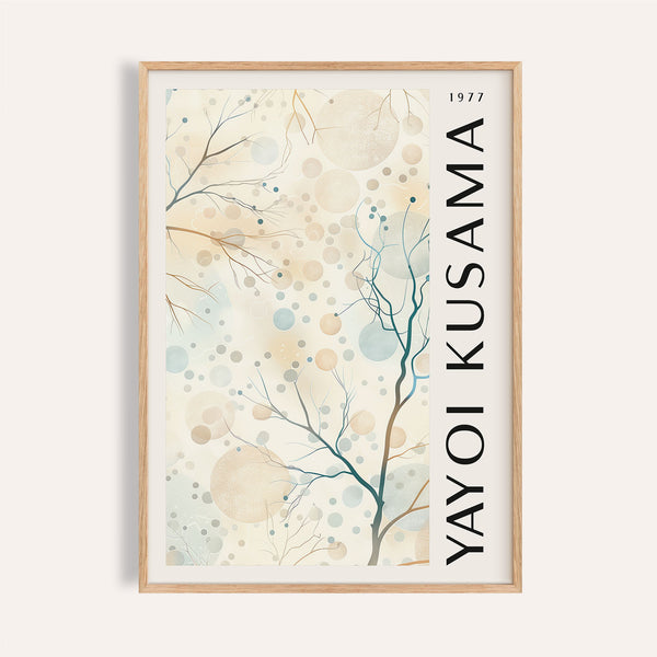 Nature prints featuring soft beige tones and minimalist polka dots