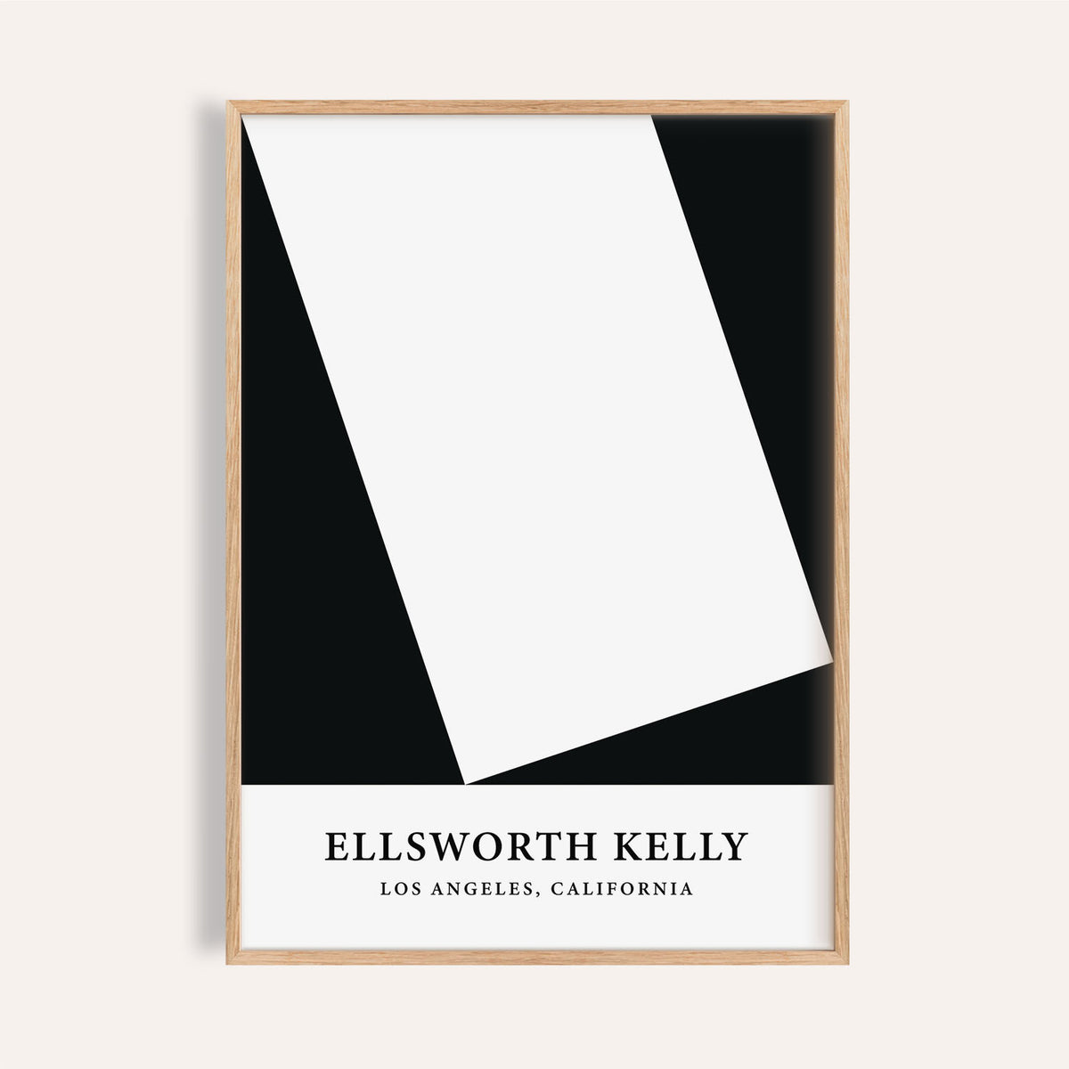 Black and white office print featuring bold abstract design