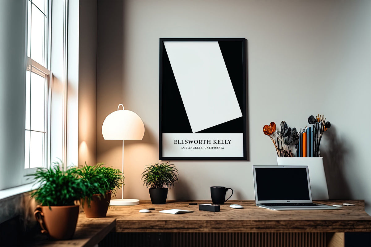 Black and white office print designed for home and office decor